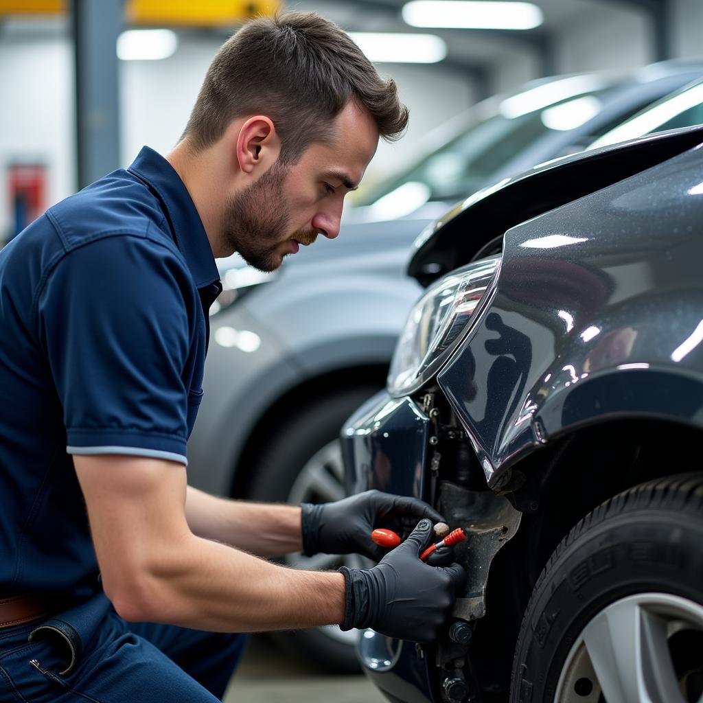 Car Body Repair Specialist at Work in Nottingham