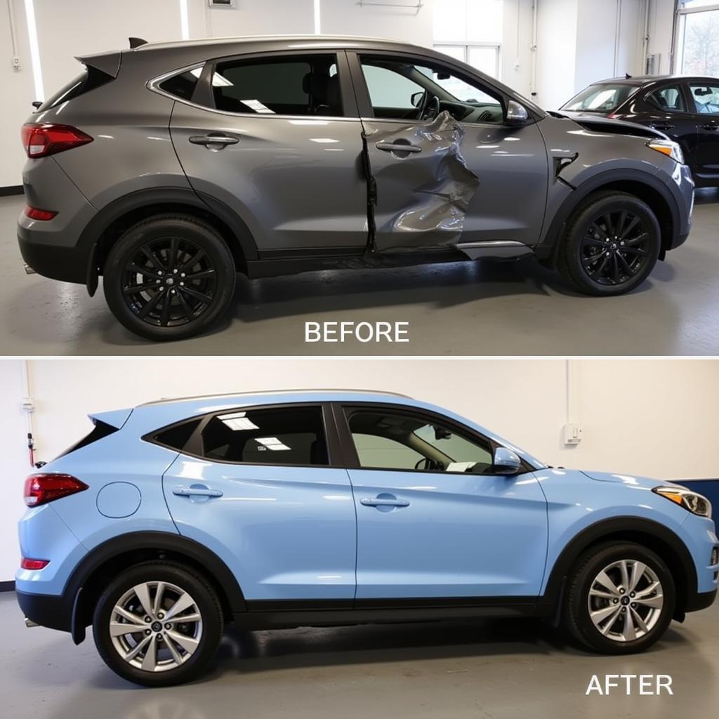 Before and After Car Body Repair in Ormskirk