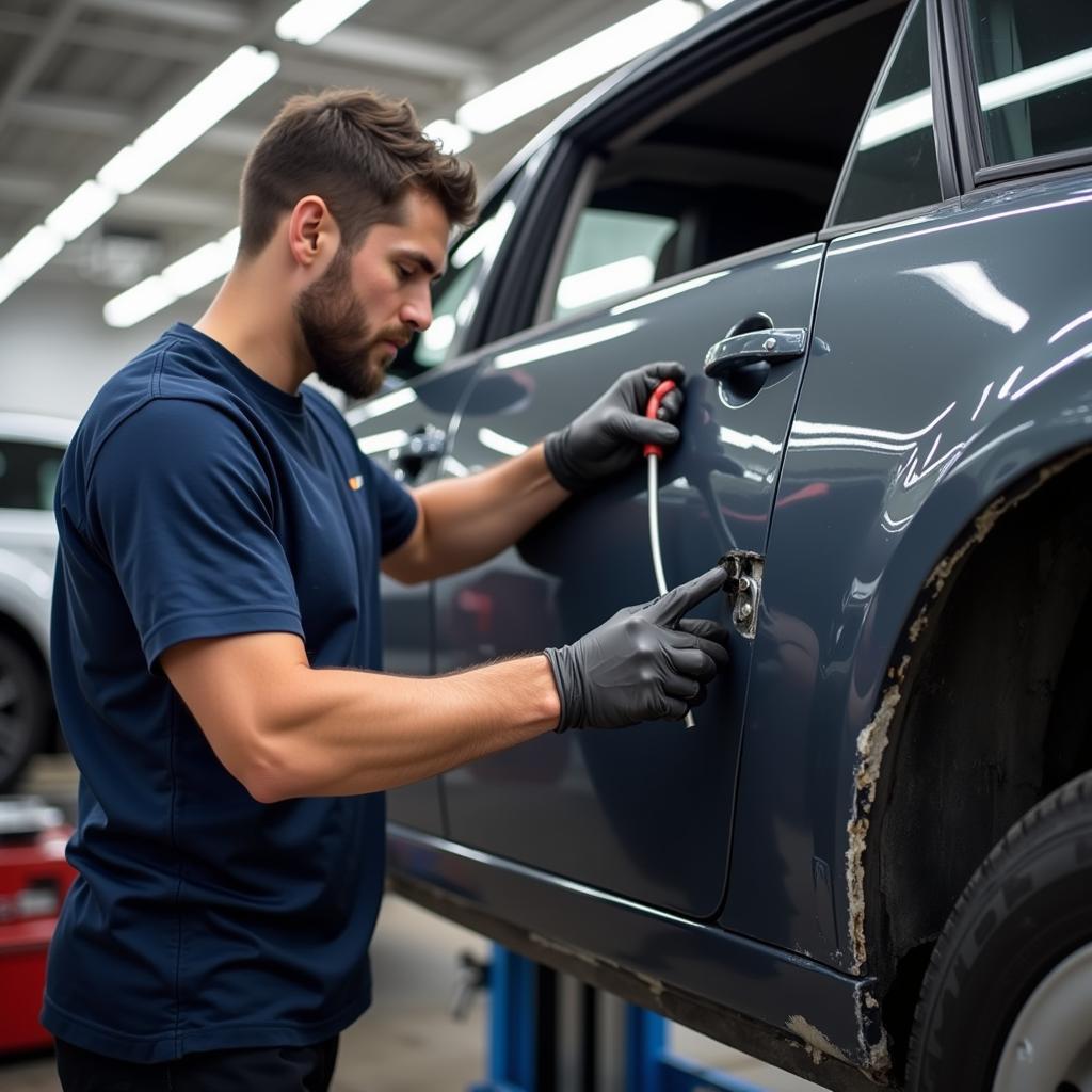 Professional Car Body Repair Panel Installation