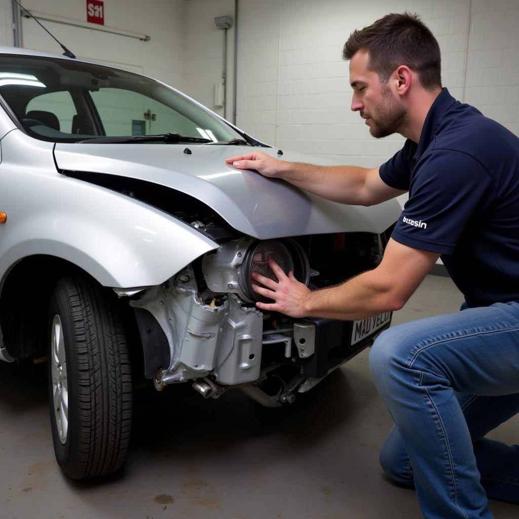 Panel replacement process in a Penrith auto body shop