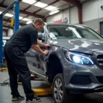 The car body repair process in a Burton on Trent shop