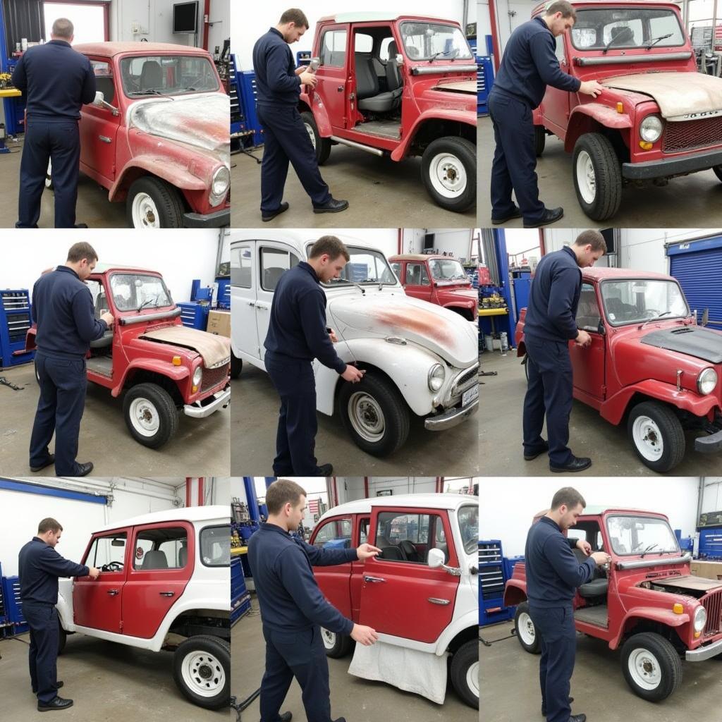 The step-by-step process of car body repair in a Hampshire workshop