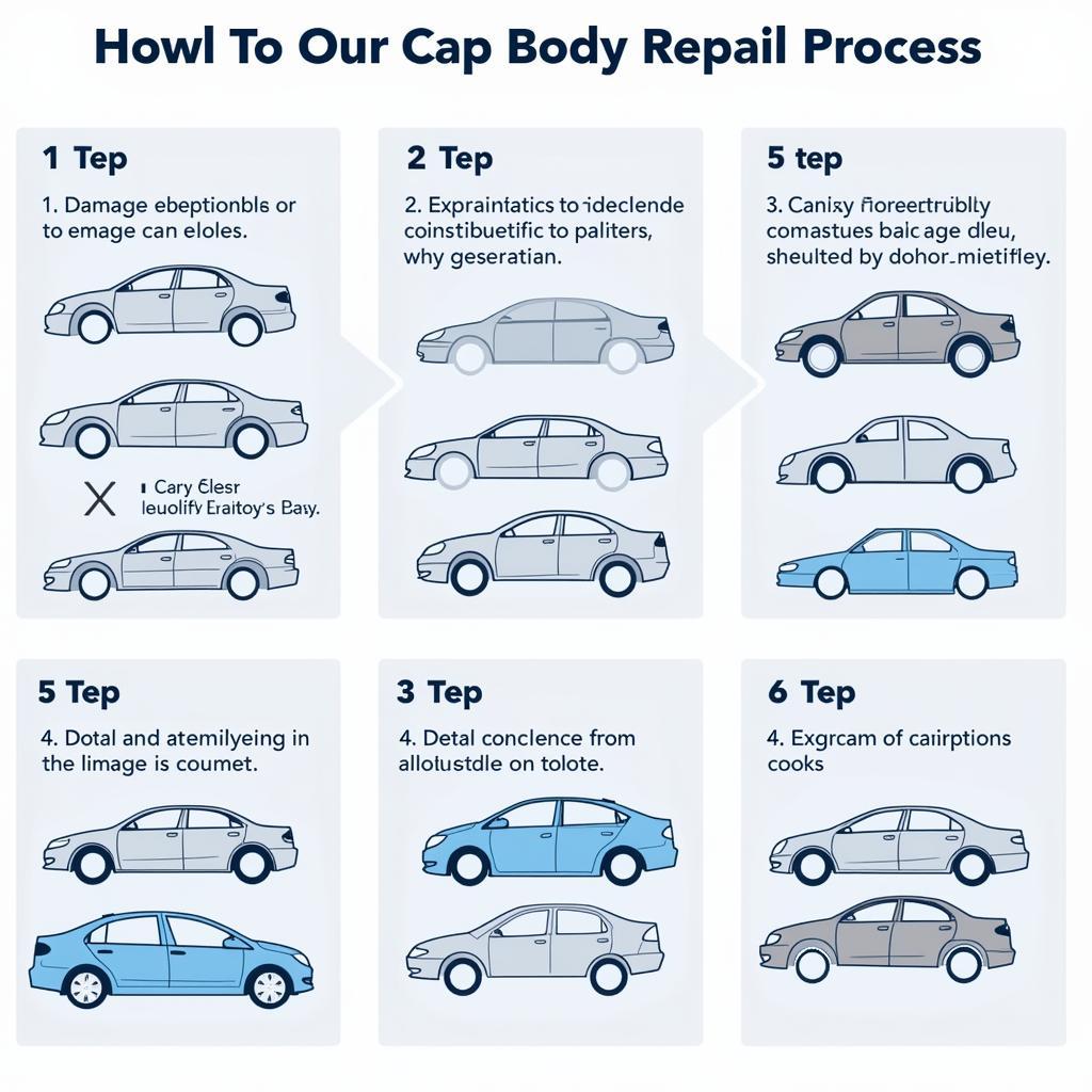 Stages of the car body repair process in Kenilworth.