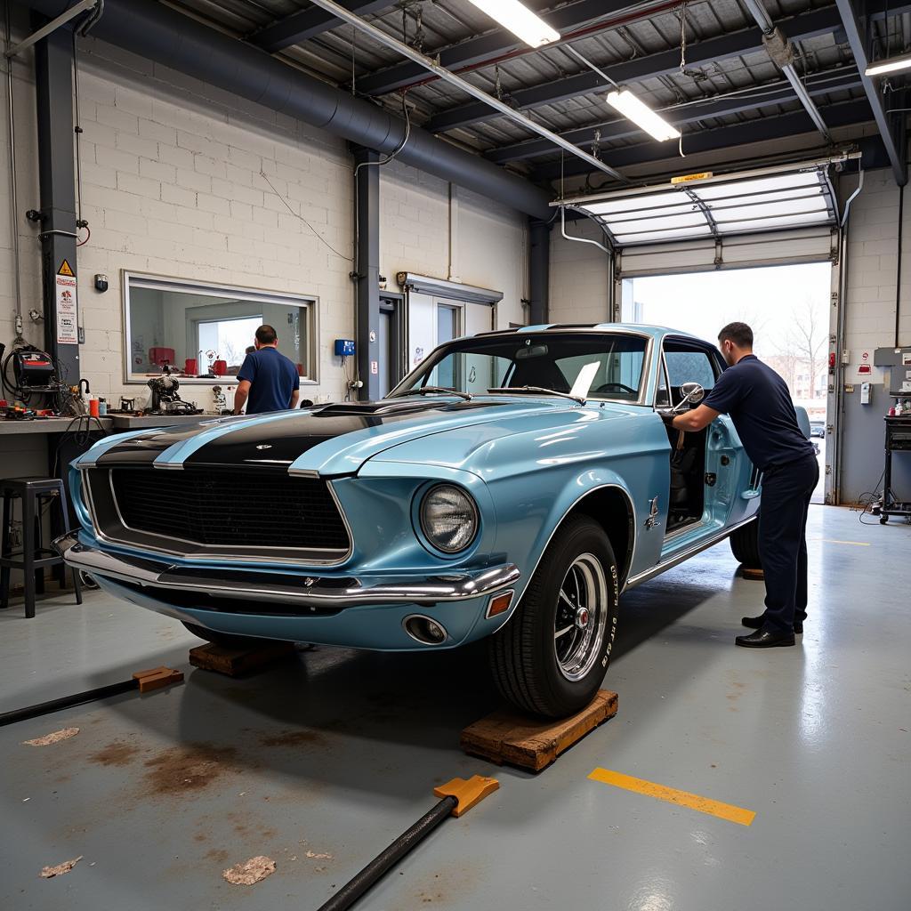 Car Body Repair Process in a Newark Workshop