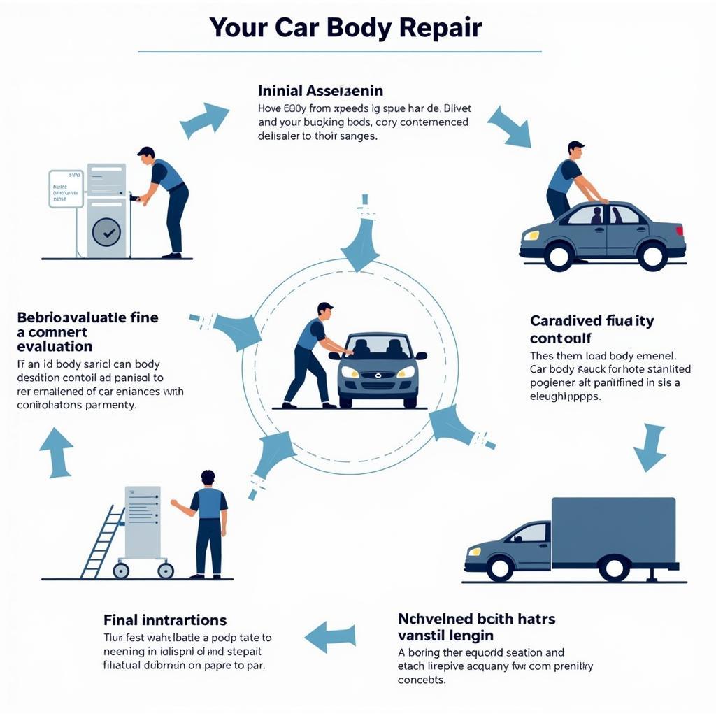 Stages of a typical car body repair process