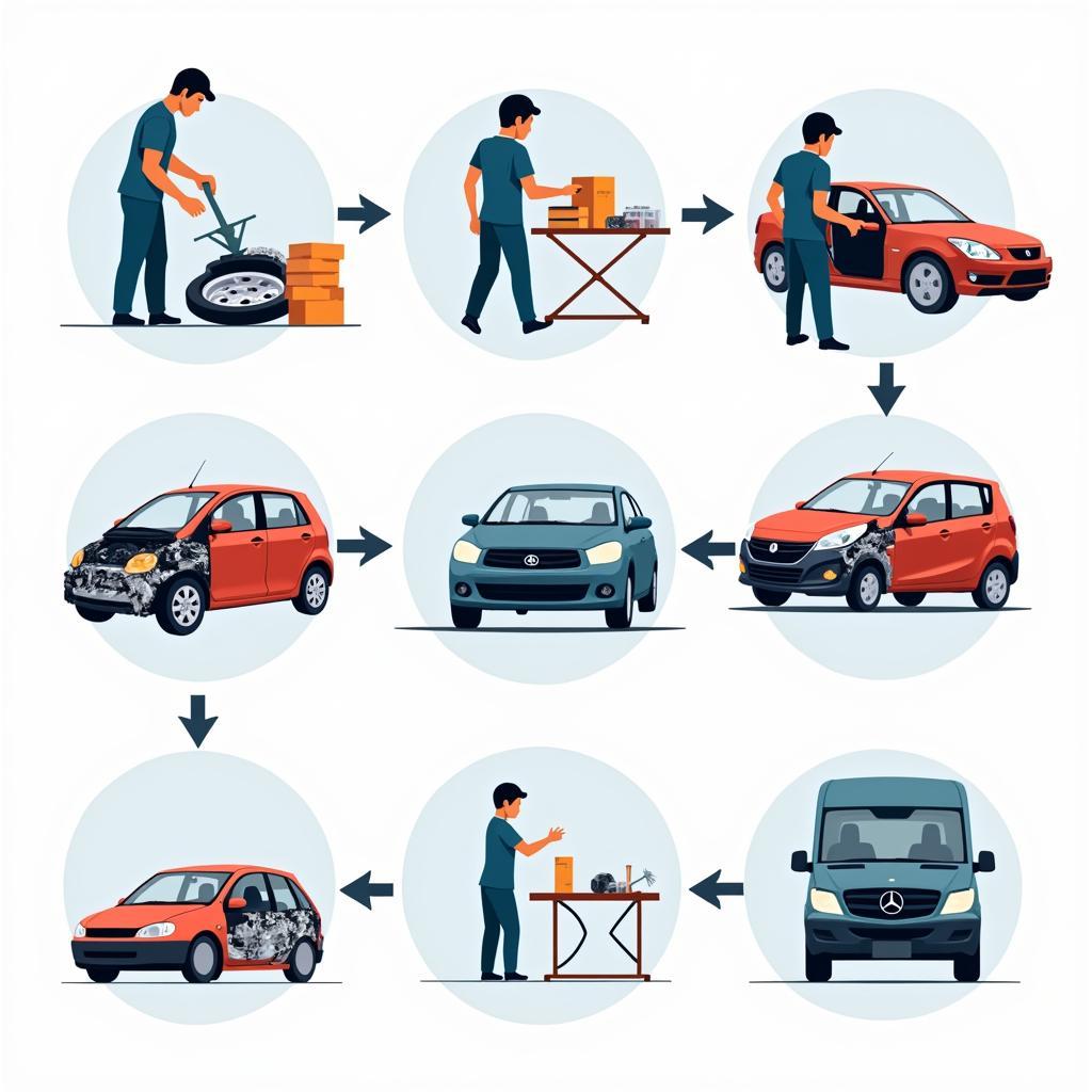 Car Body Repair Process Stages