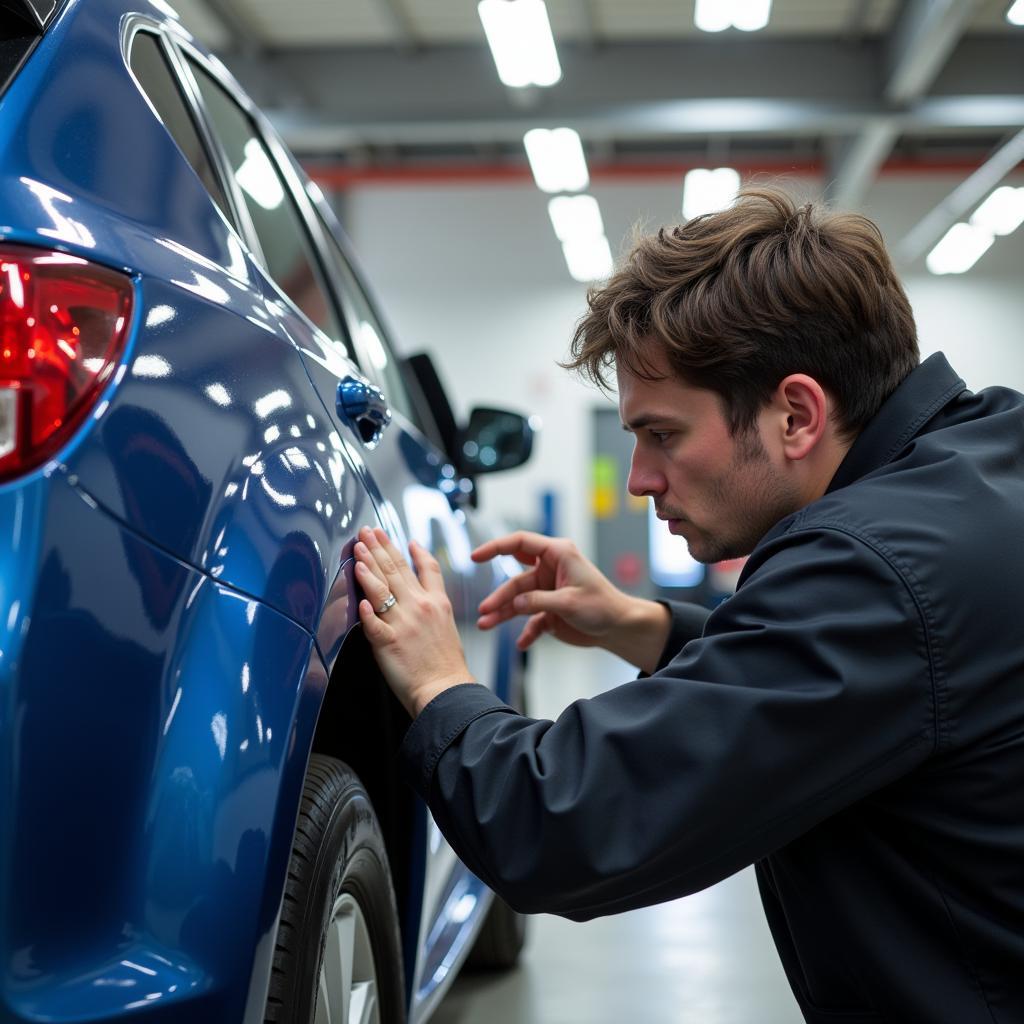 Final Inspection of Car Body Repair in Sandbach