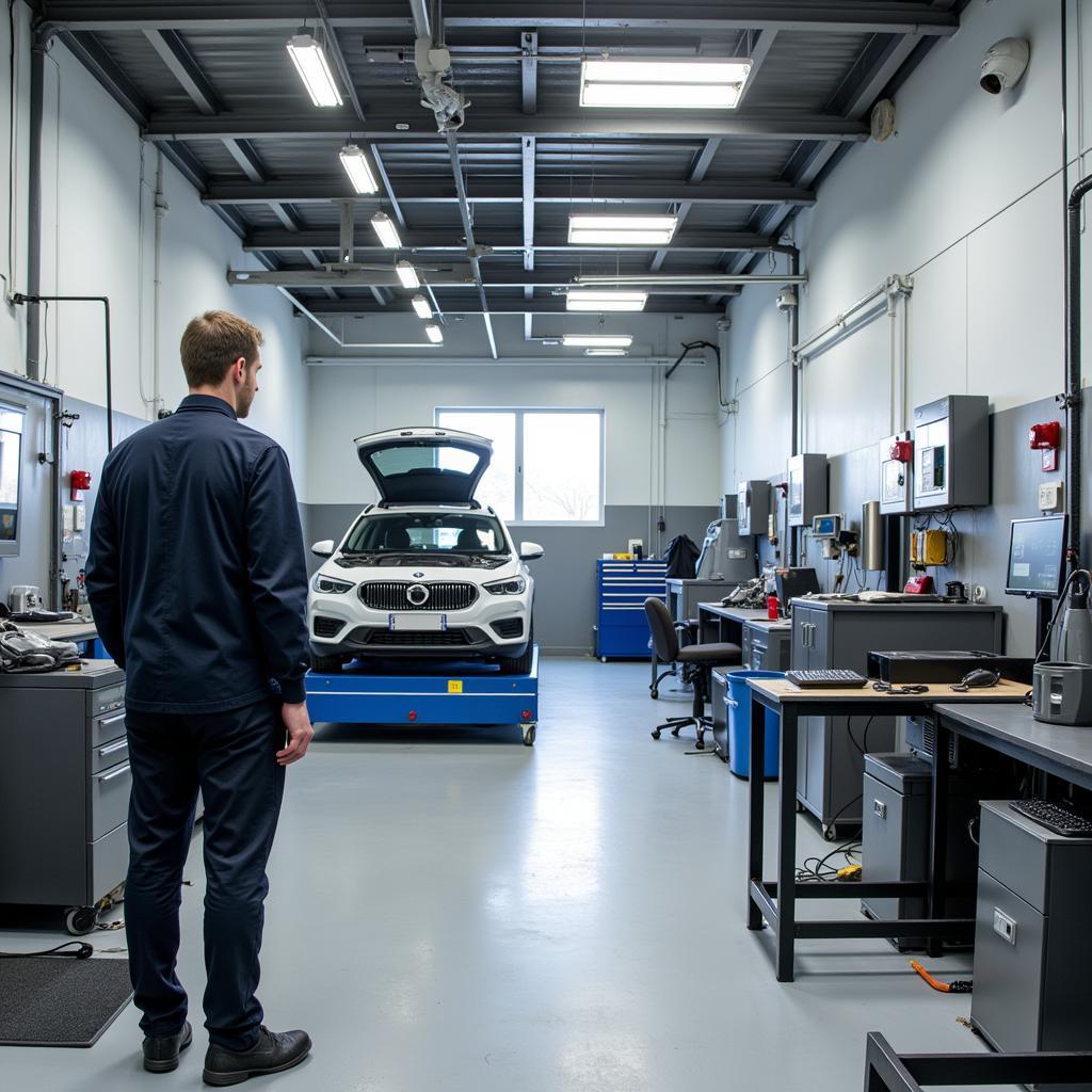 Car Body Repair Shop Interior in Sevenoaks