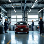 Modern Car Body Repair Shop Interior in Bude