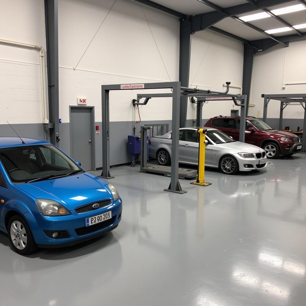 Modern car body repair shop in Burton-upon-trent equipped with advanced tools and technology.