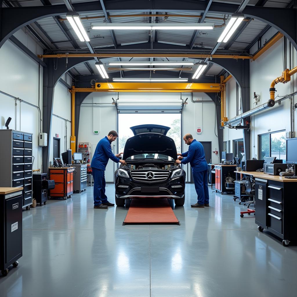 Modern Car Body Repair Shop in Formby with Advanced Equipment