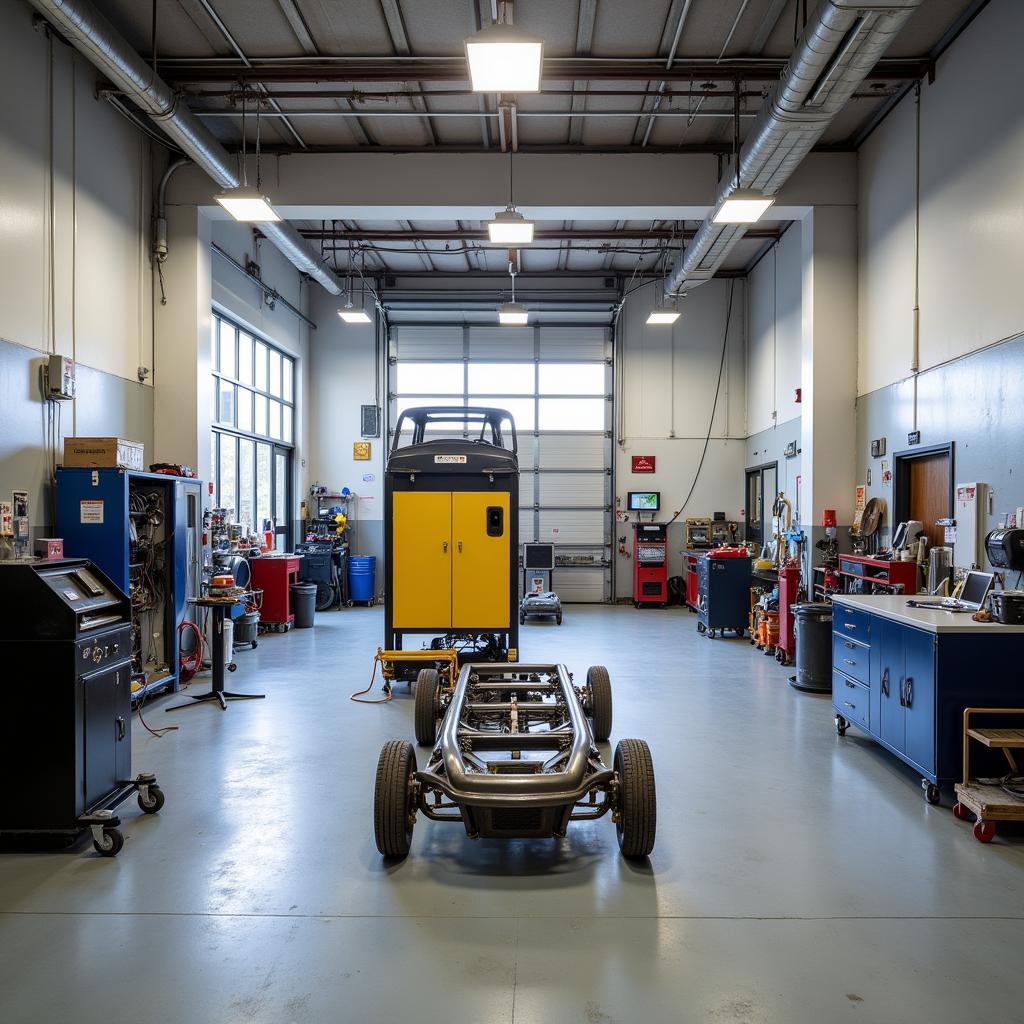 Modern Car Body Repair Shop Interior in Neath