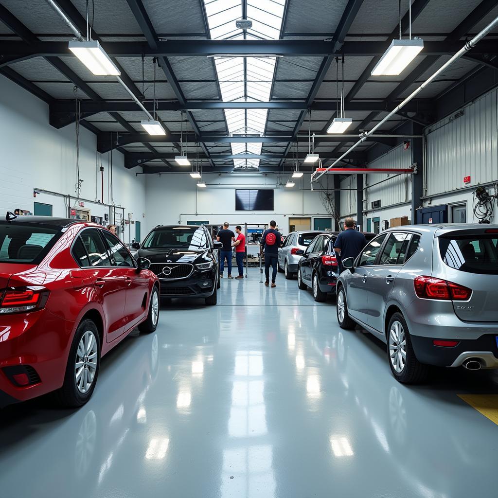 Inside a Car Body Repair Shop in Saltney