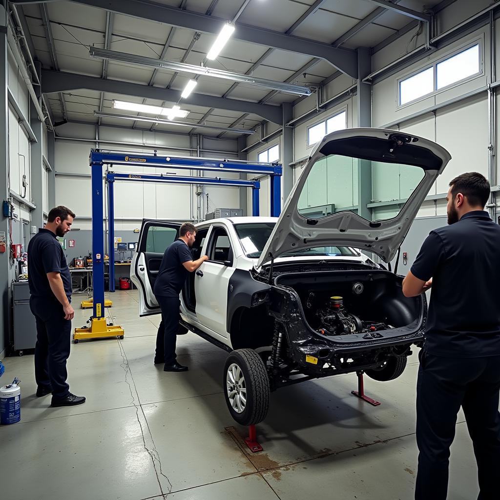 Car Body Repair Shop in Shaw Oldham Showing Modern Equipment and Skilled Technicians