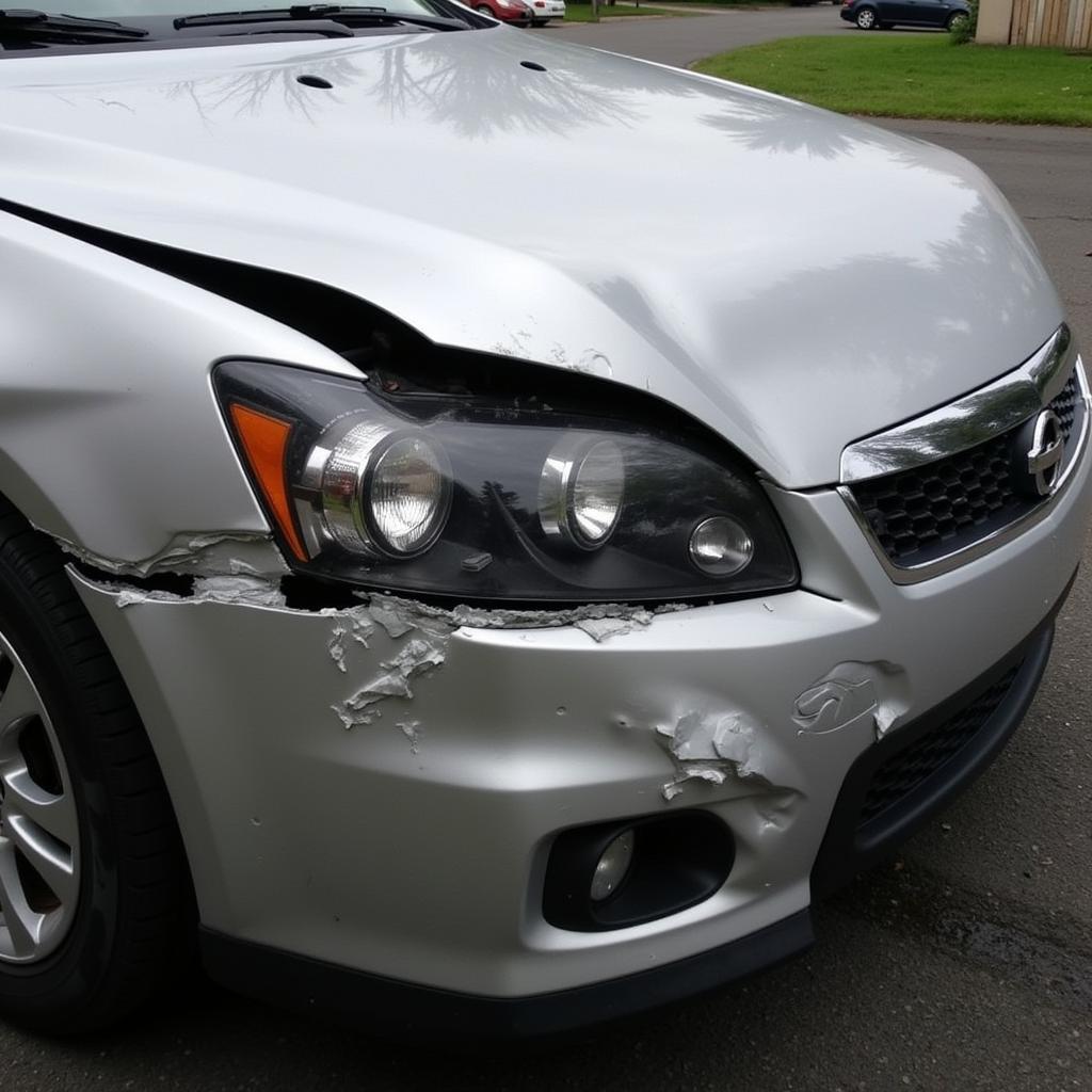 Damaged Car Requiring Body Repair in Southville