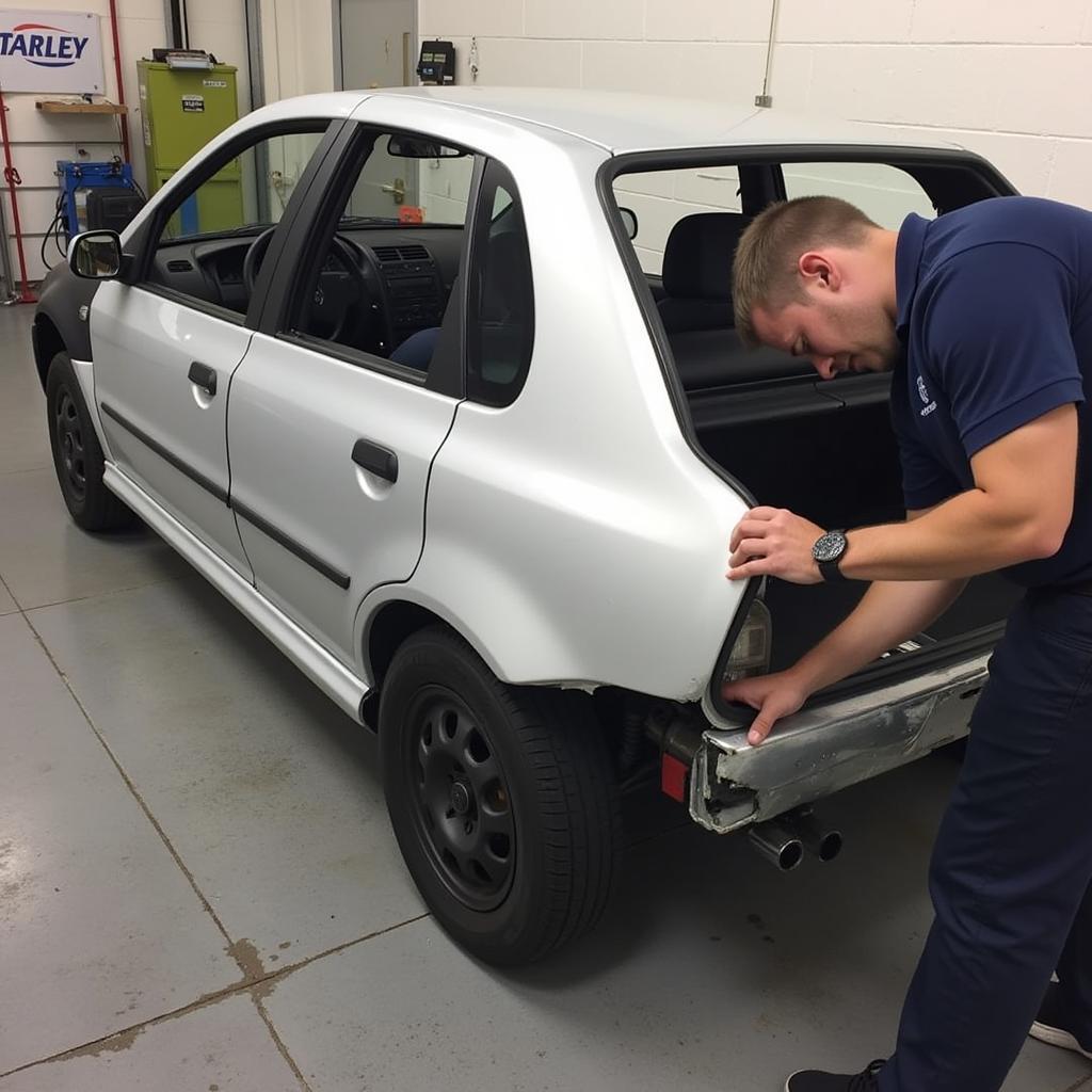 Panel Replacement in a Tadley Car Body Repair Shop