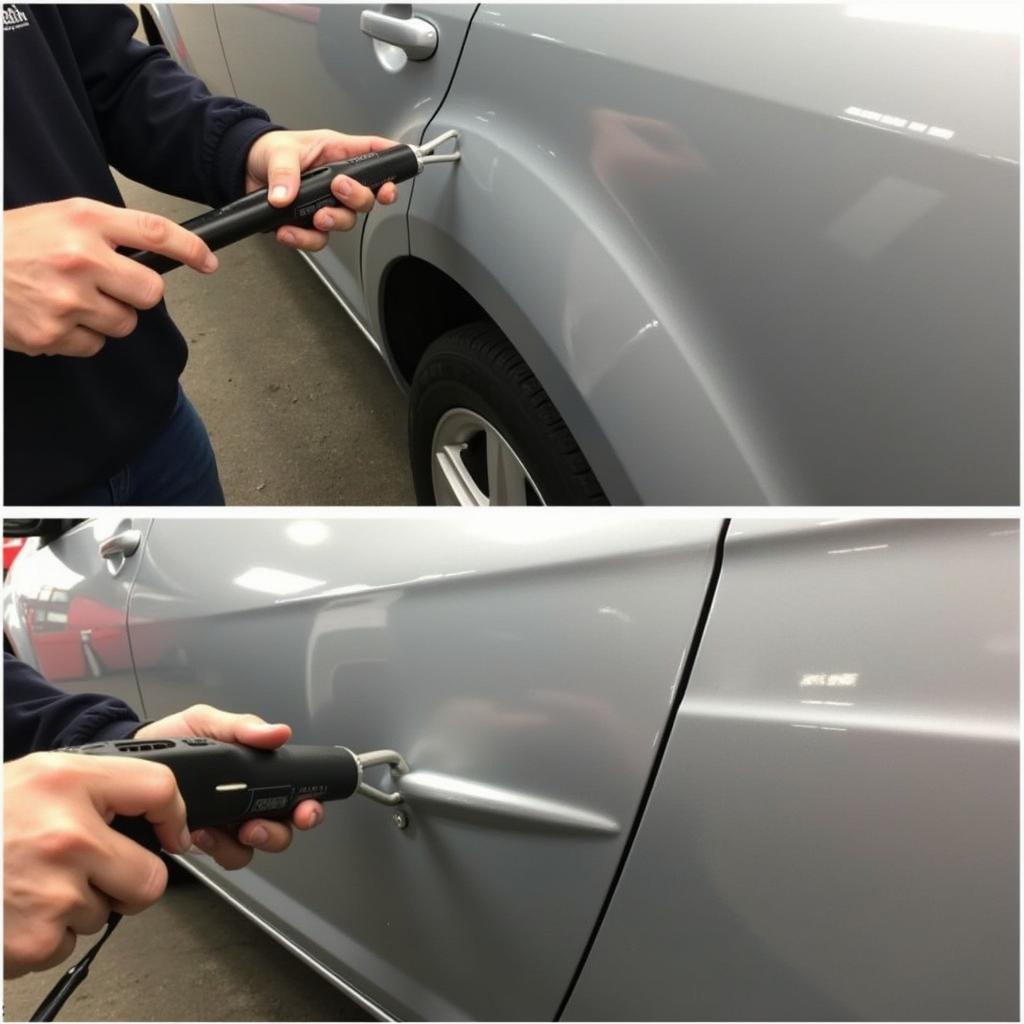 Car dent removal process in Teesside body shop