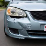 Damaged bumper on a car in Torquay requiring body repair