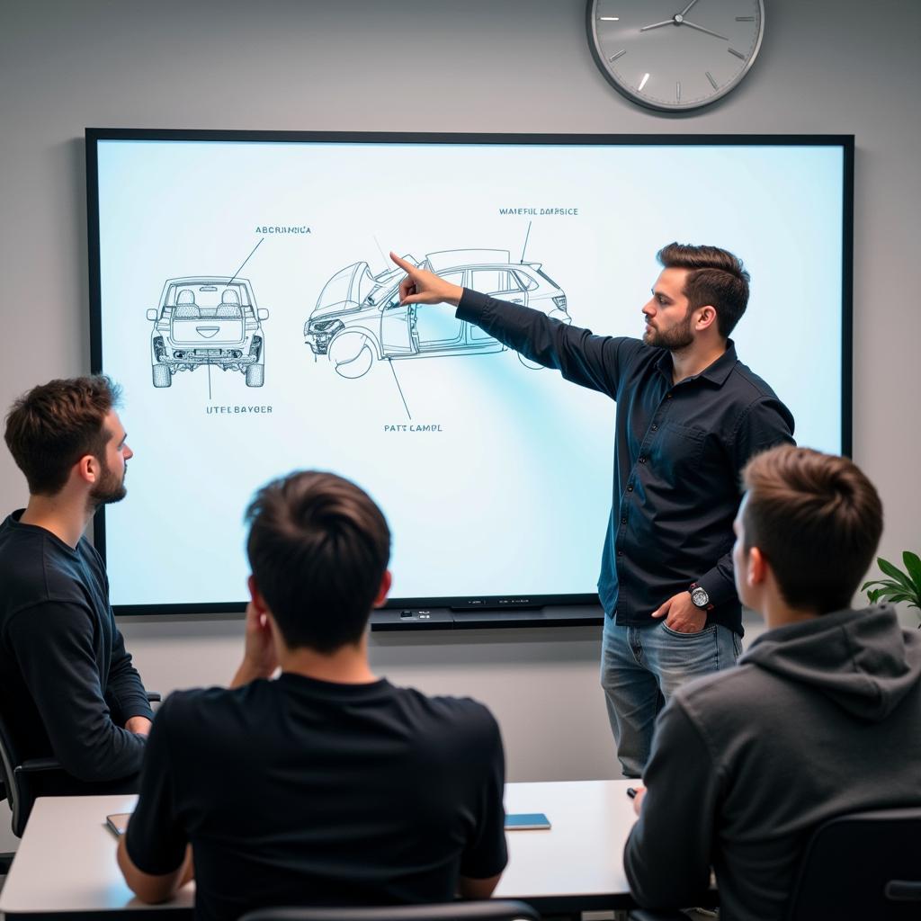 Instructor Explaining Damage Assessment Techniques