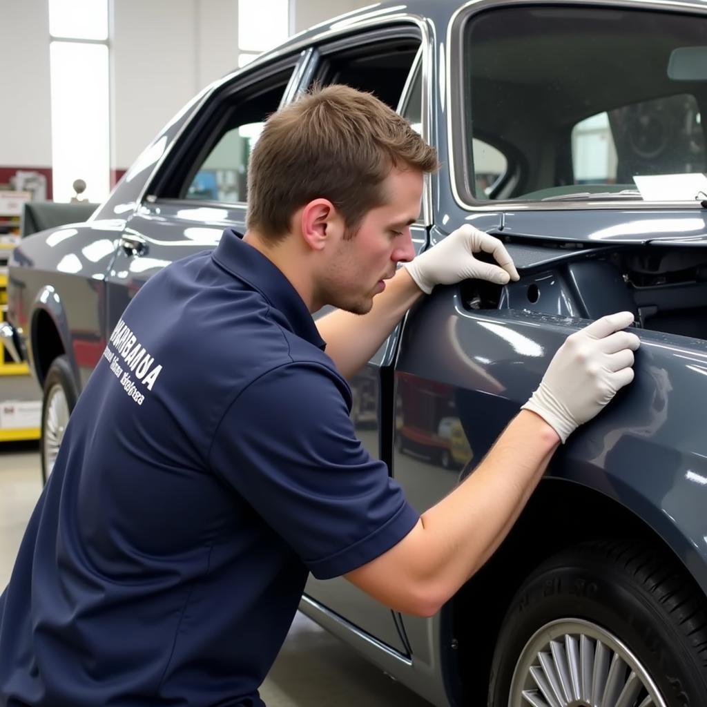 Replacing a car panel in Warlingham