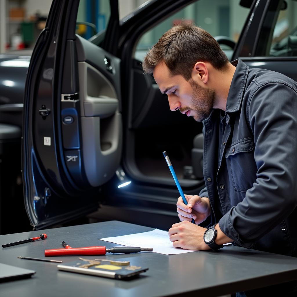 Assessing car body damage in Welshpool