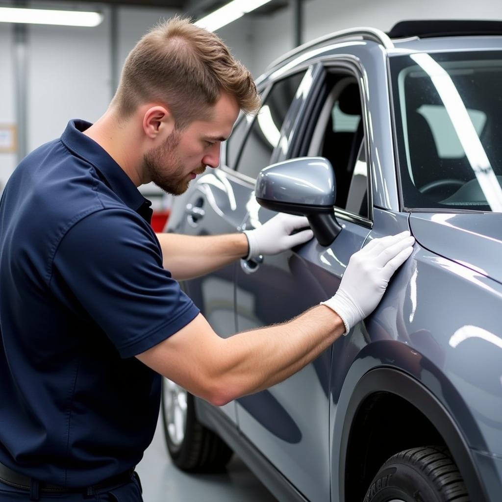 Final Inspection of Car Body Repair in Whittington Chesterfield