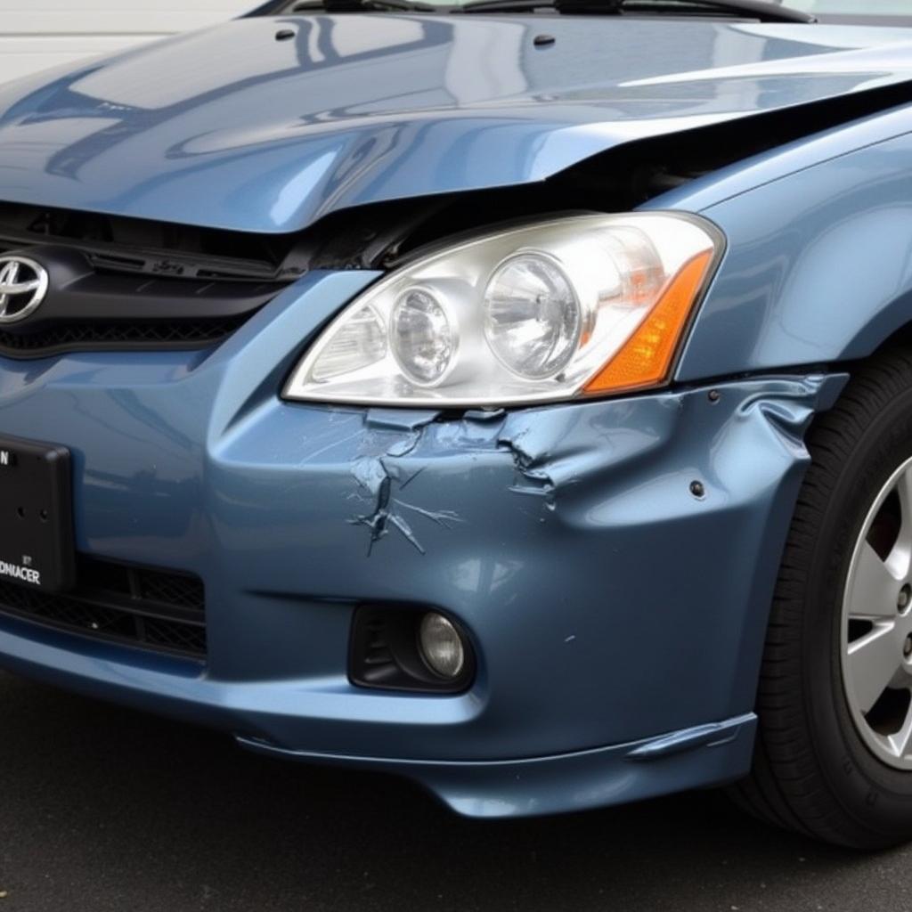 Car with Damaged Body Panels in Brigg