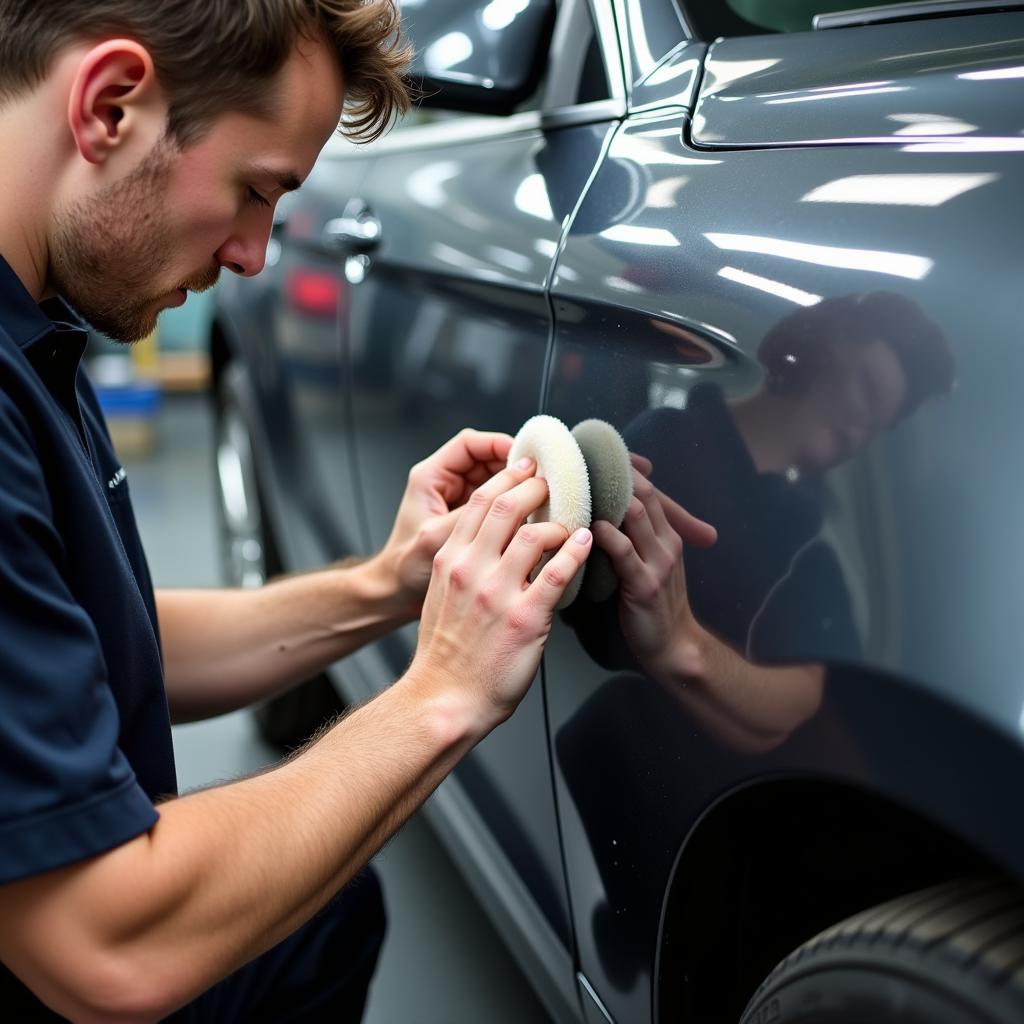 Final Polishing Stage of Car Body Repair in Glossop