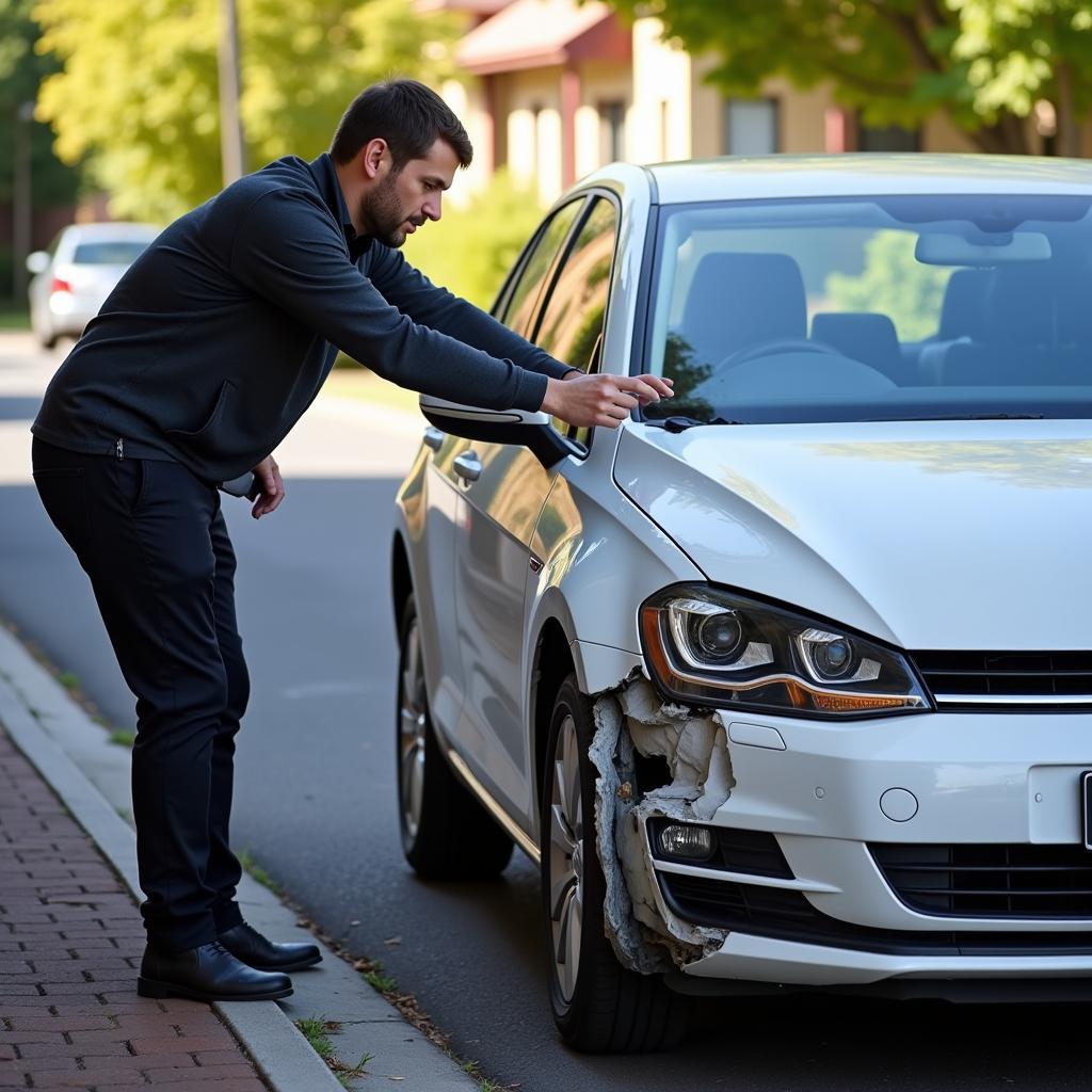 Insurance assessment of car damage in Middlewich