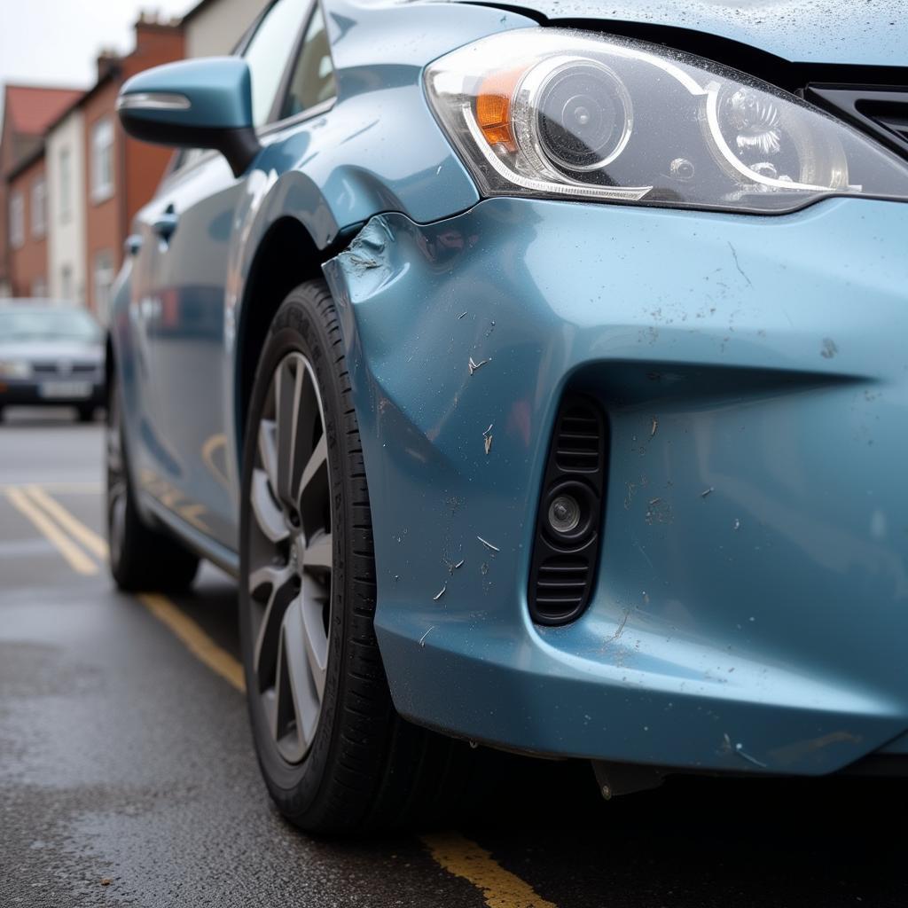 Car with damaged body in Rhyl