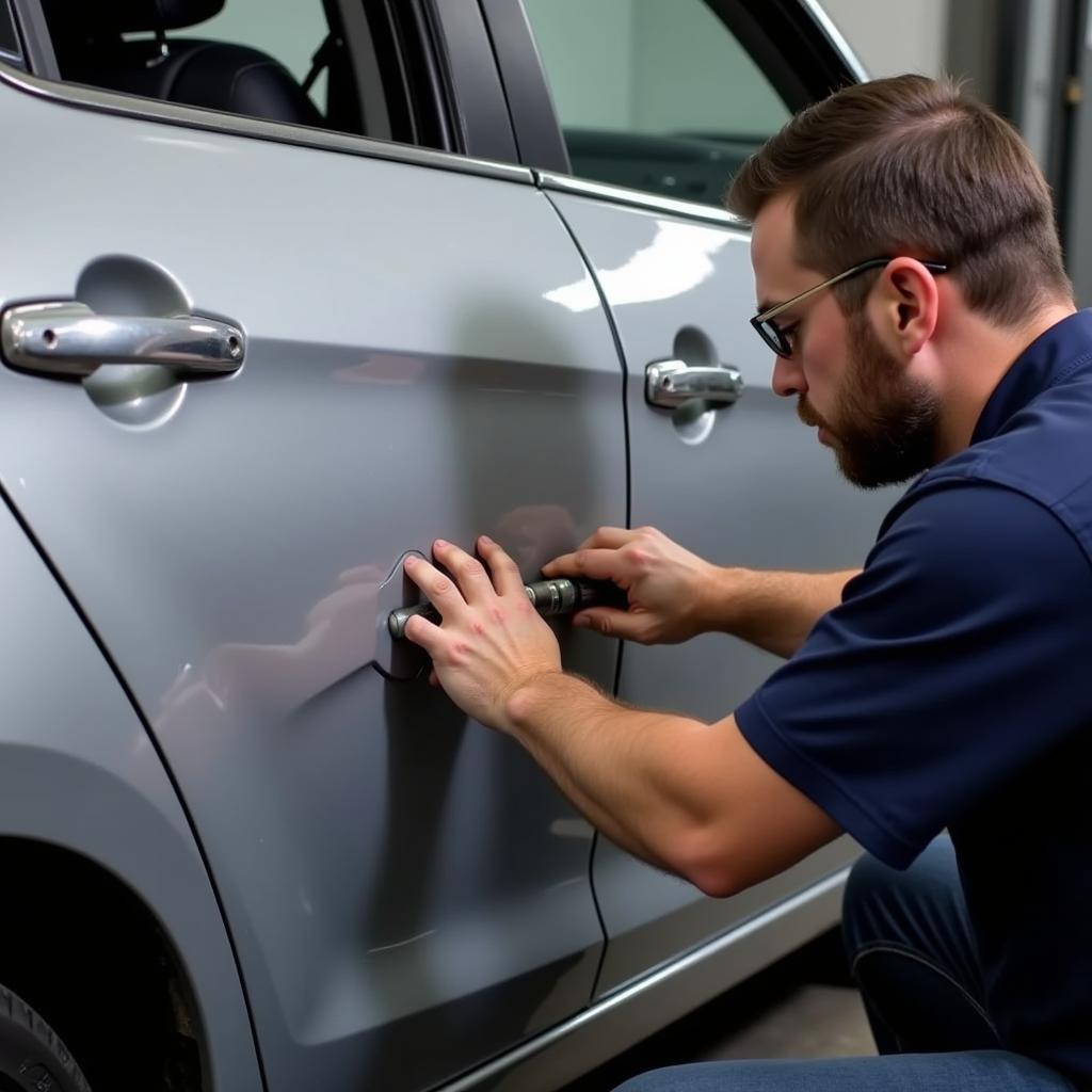 Car body shop repair in Birmingham: Dent removal process