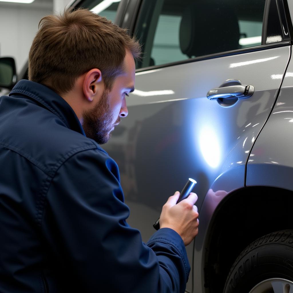 Car bodywork inspection for damage assessment in Harrogate