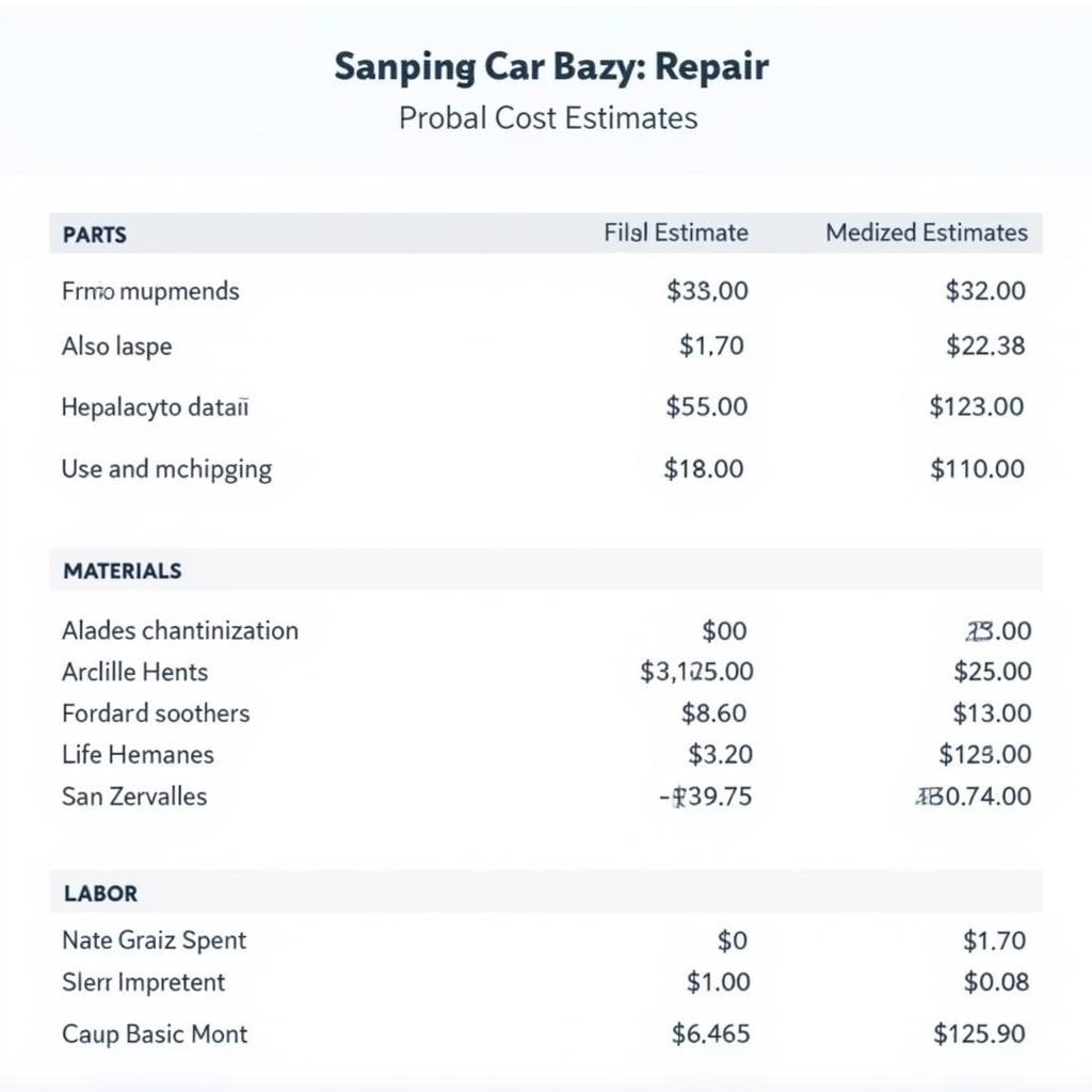 Car Bodywork Repair Cost Estimate in Hook Hampshire