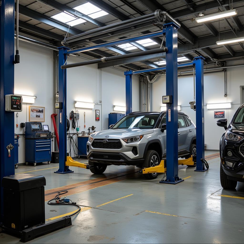 Modern equipment in a car bodywork repair shop in Darley Dale