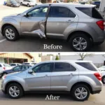 Before and after car bodywork repairs in Farnborough