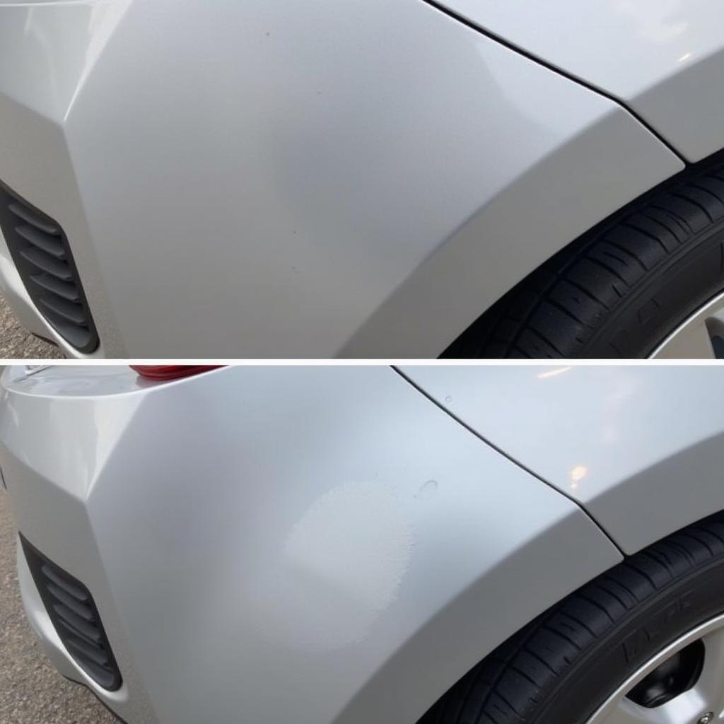 Car bumper after paint repair