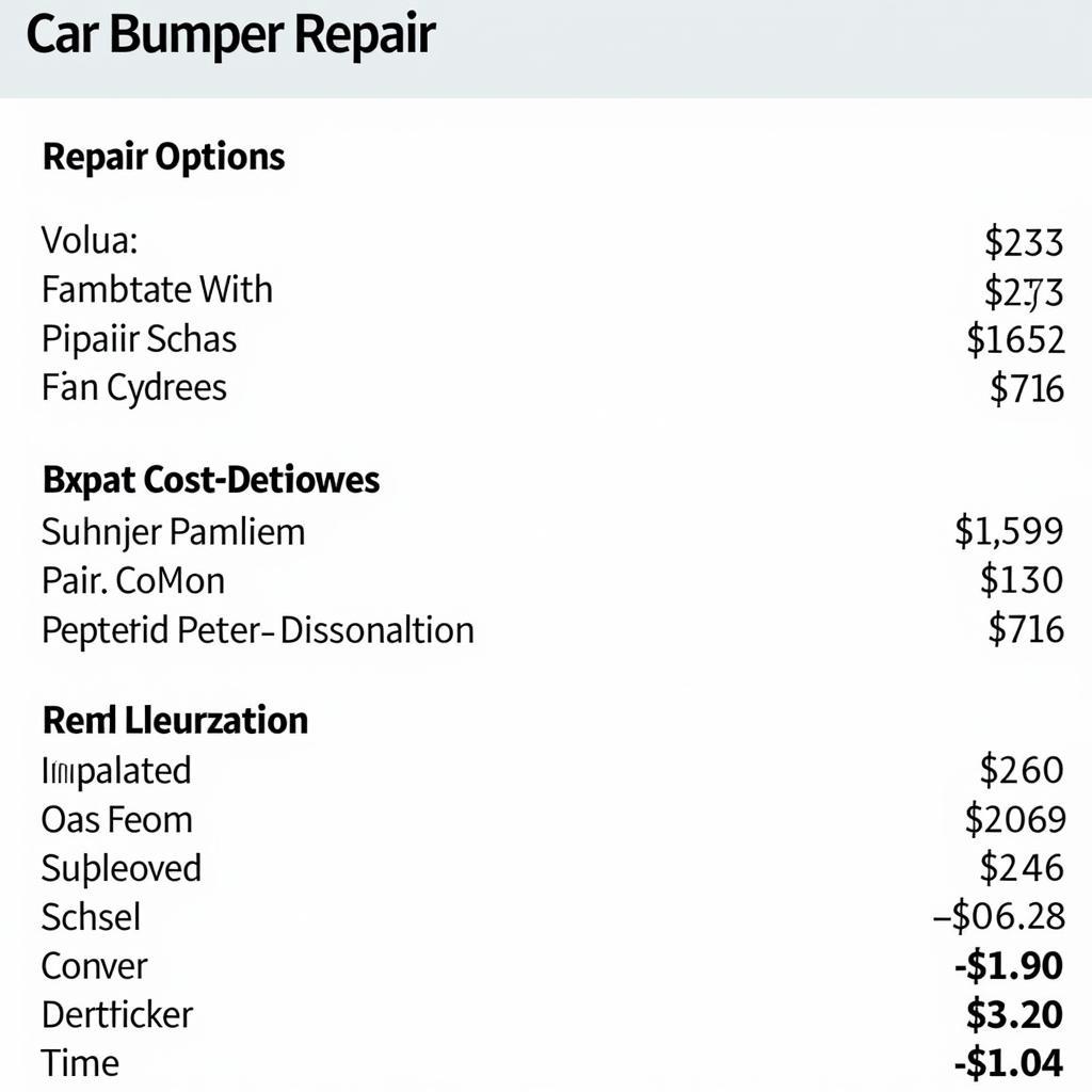 Car Bumper Repair Cost Estimate in Altrincham