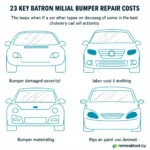 Factors influencing car bumper repair costs: damage severity, bumper material, labor