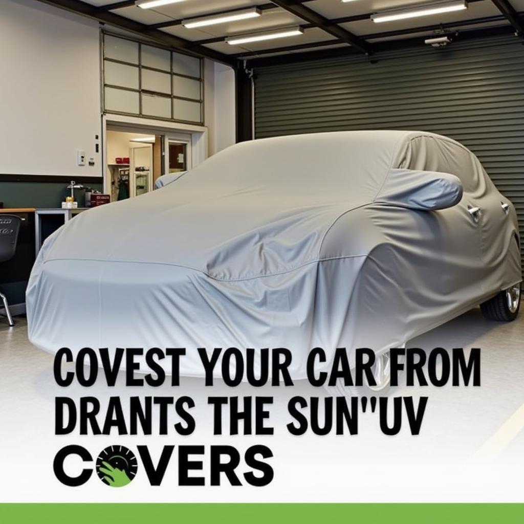 Car Covered in Garage for Sun Protection