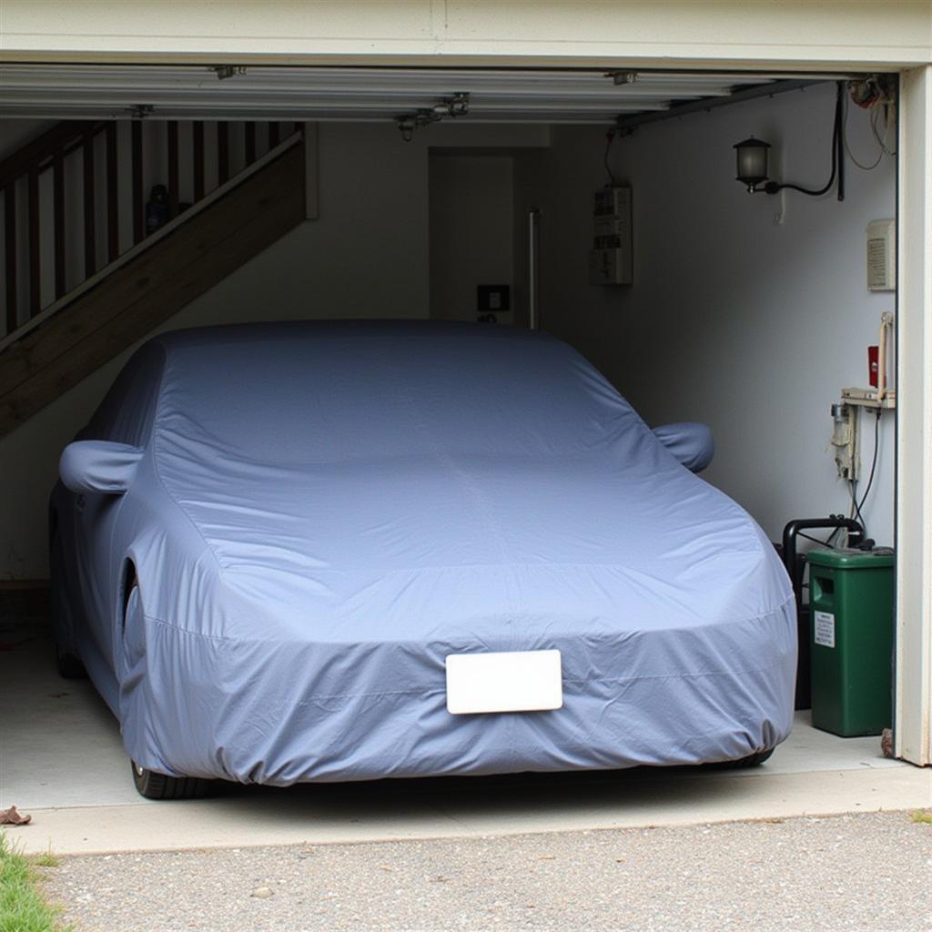 Car Covered in Garage