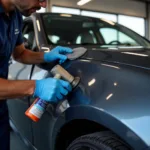 Car Detailing Paint Repair Process in Action