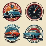 Vintage Car Diagnostic Logo Design Inspiration