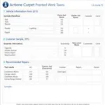 Example of a Car Diagnostic Report Template