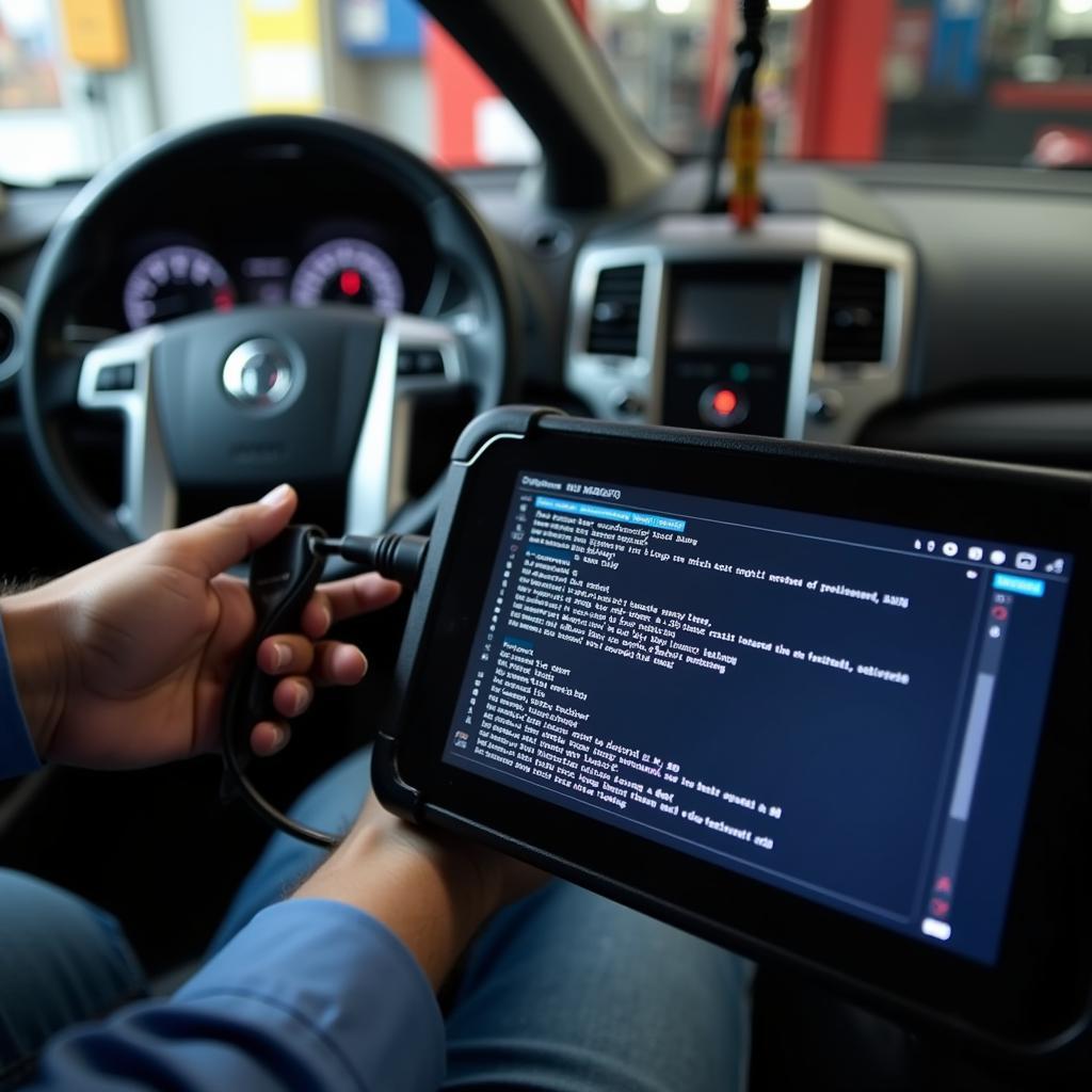 Car Diagnostic Scanner Connected to OBD-II Port in Midrand