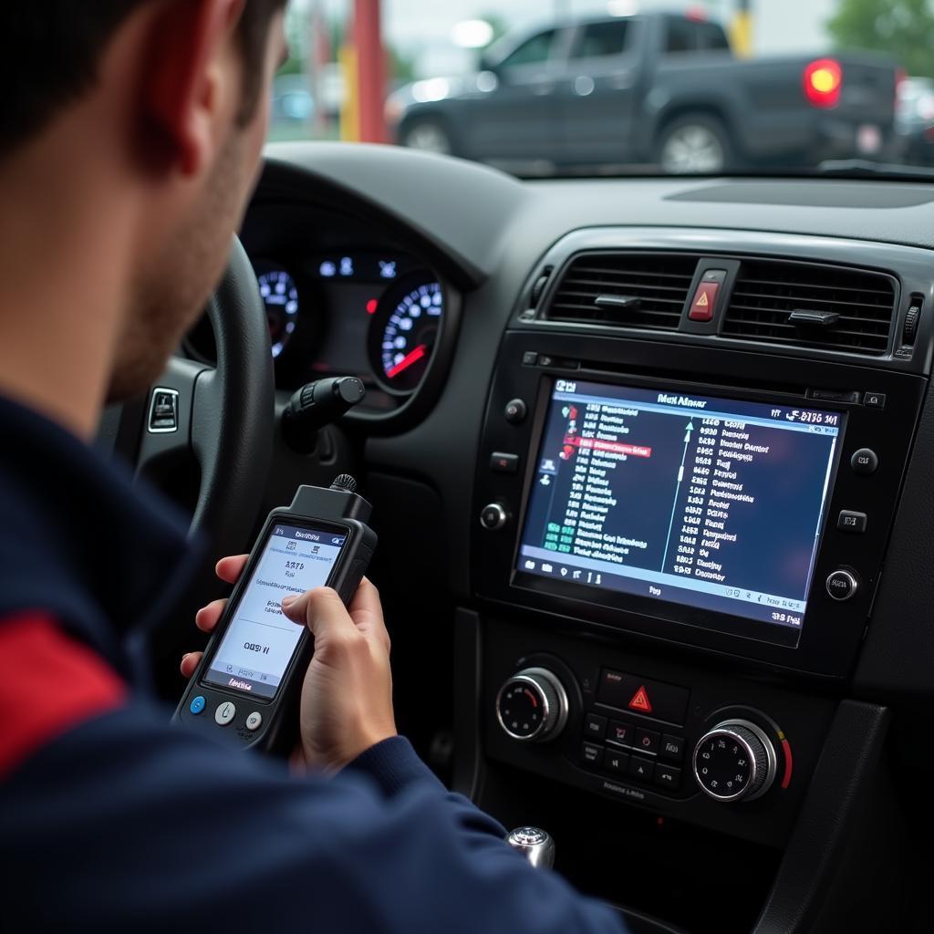 Car Diagnostic Scanner in Action