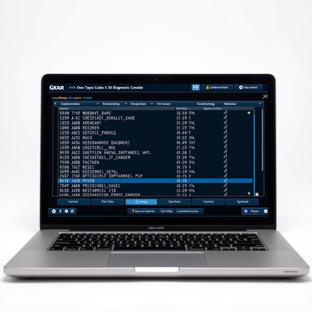 Car Diagnostic Software Interface on a Laptop