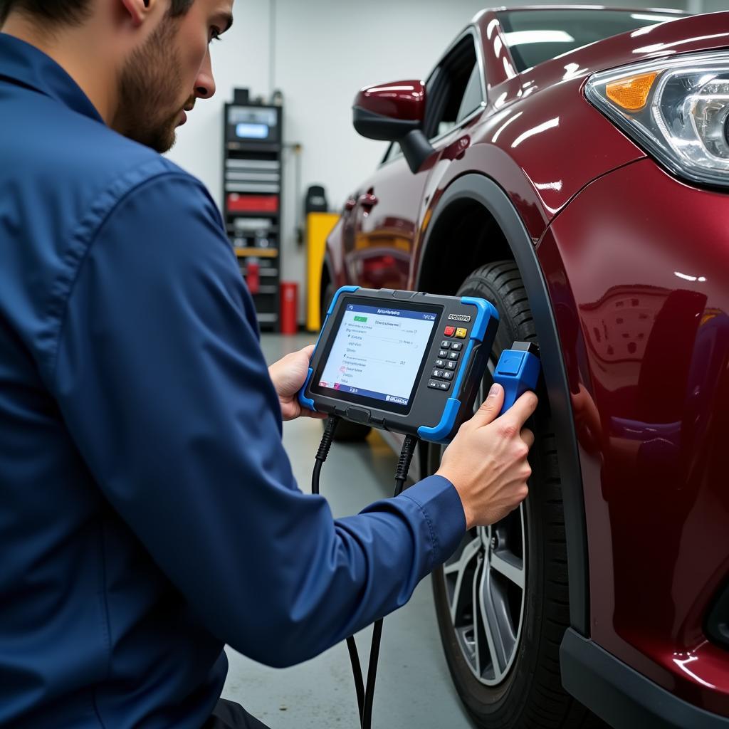 Car Diagnostic Test Equipment in a Modern Repair Shop