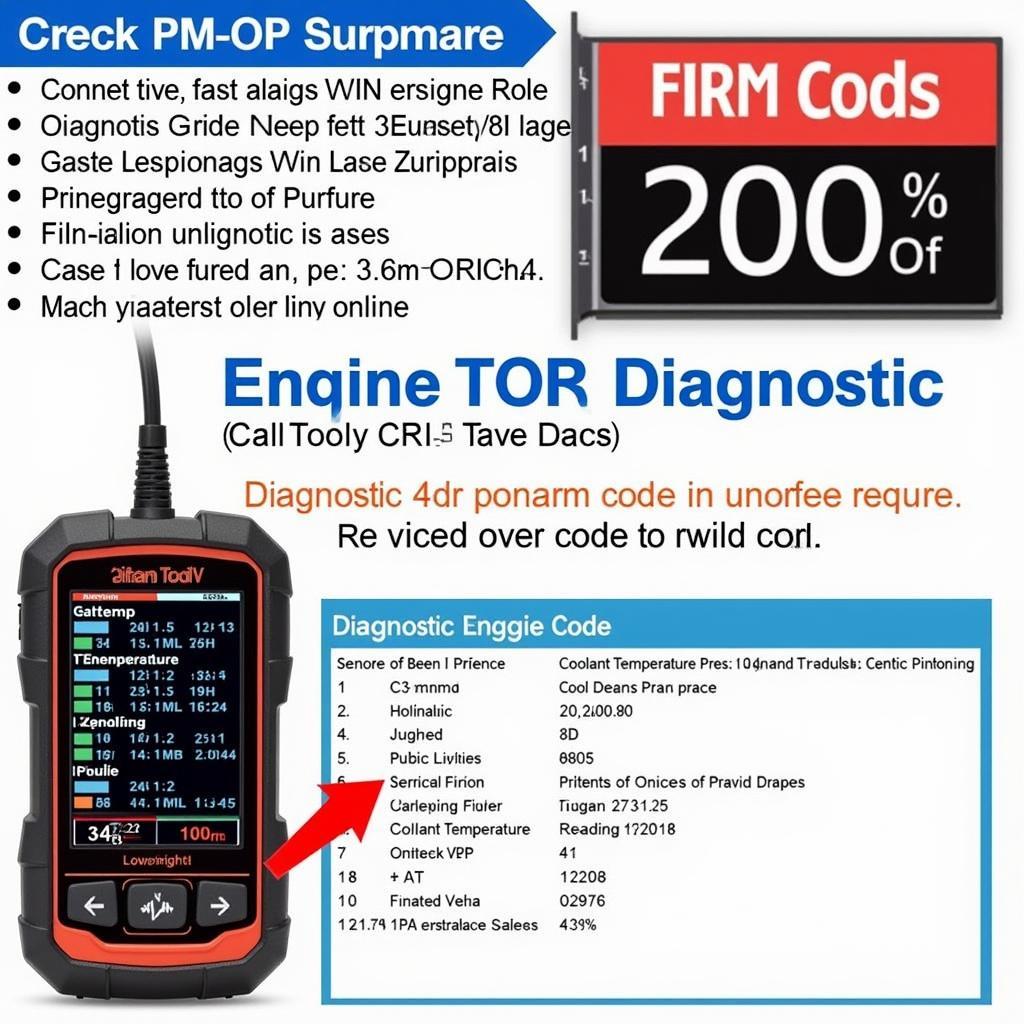 Close-up view of the best car diagnostic tool 2015 screen displaying live data and diagnostic codes.