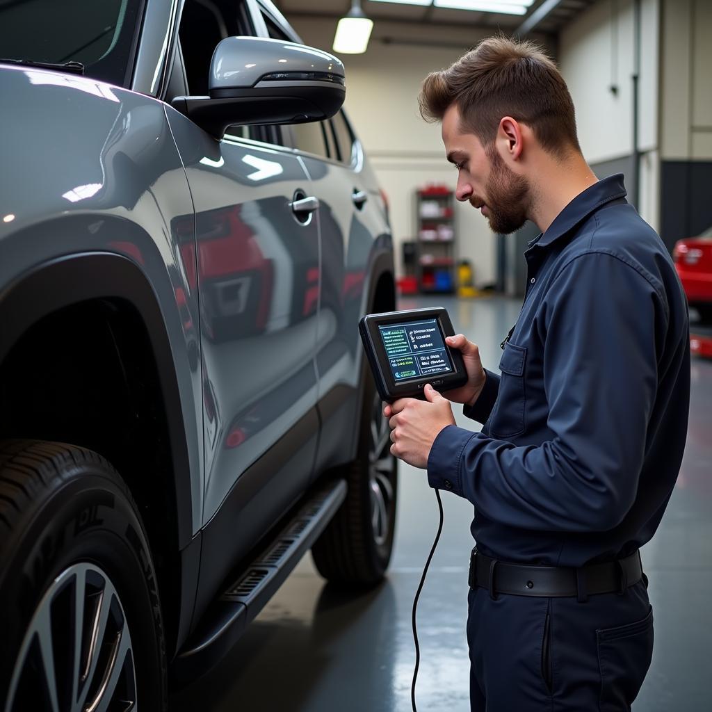 Mechanic Using OBD2 Scanner in Pretoria