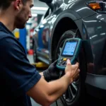 Modern Car Diagnostics Scanner in Sussex Workshop